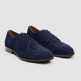 Brera - Sapatos Derby Clássicos Masculinos em Camurça Azul Marinho com Cadarço