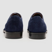 Brera - Sapatos Derby Clássicos Masculinos em Camurça Azul Marinho com Cadarço