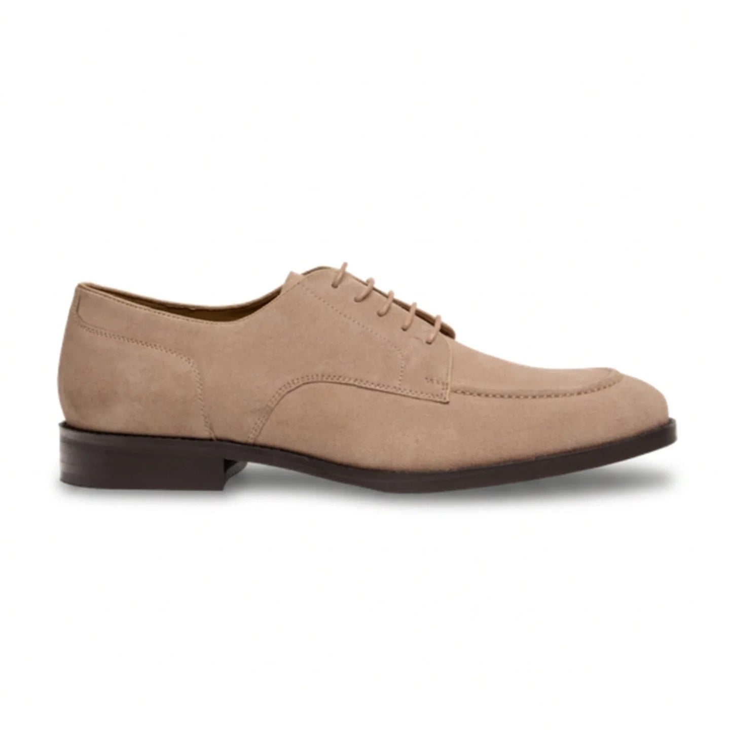 Brera - Sapatos Derby Clássicos Masculinos em Camurça Areia com Cadarço