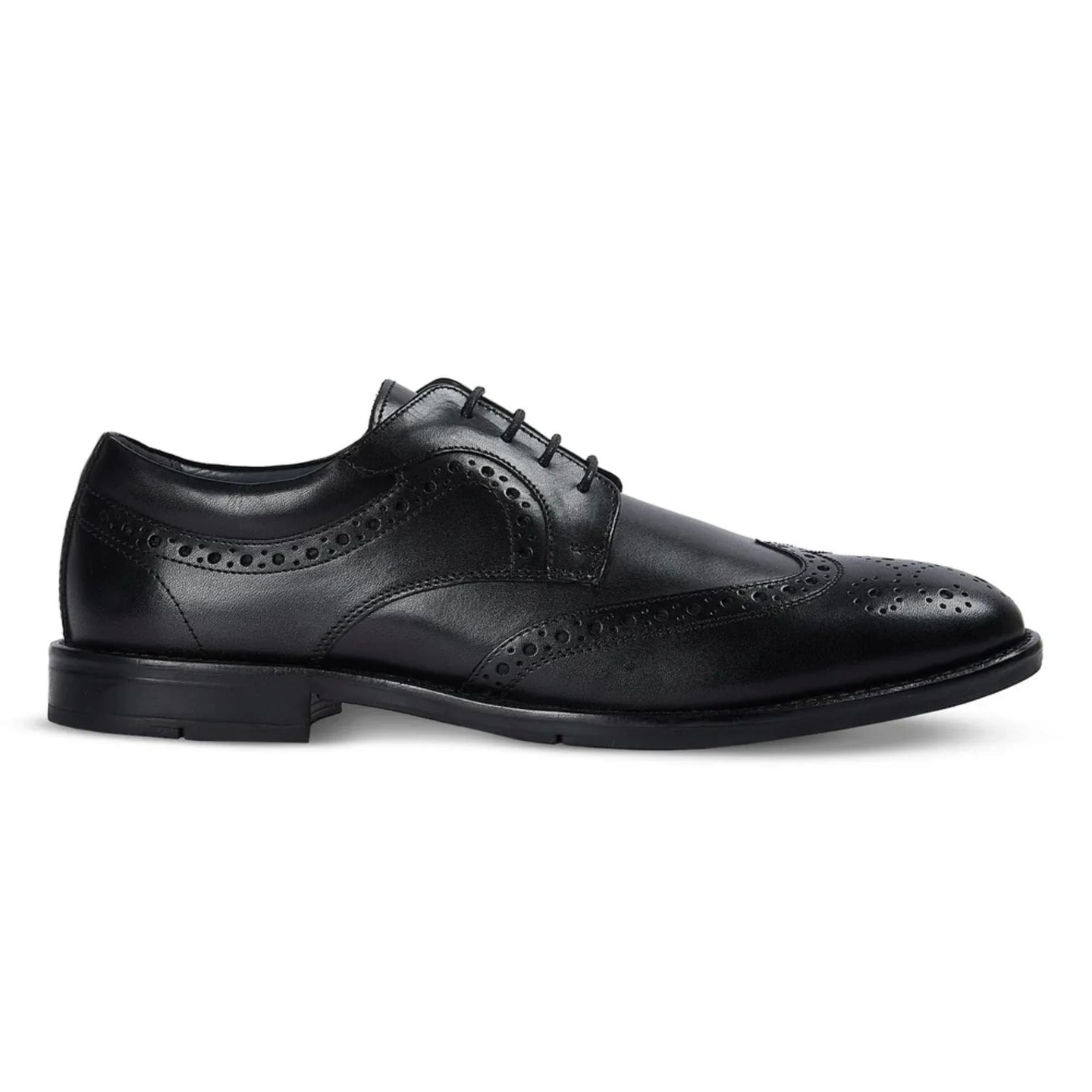 Cambridge - Sapatos Derby Brogue Wingtip Masculinos Pretos
