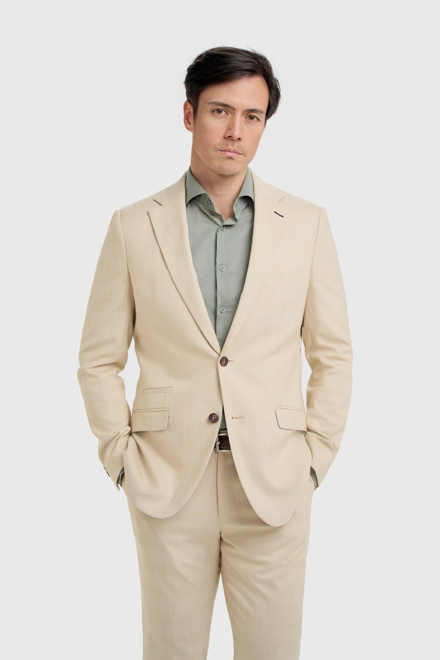 Camden - Blazer masculino xadrez bege