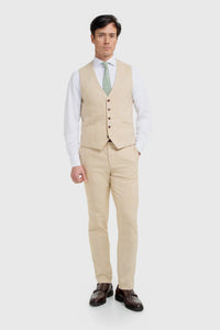 Camden - Colete masculino xadrez bege