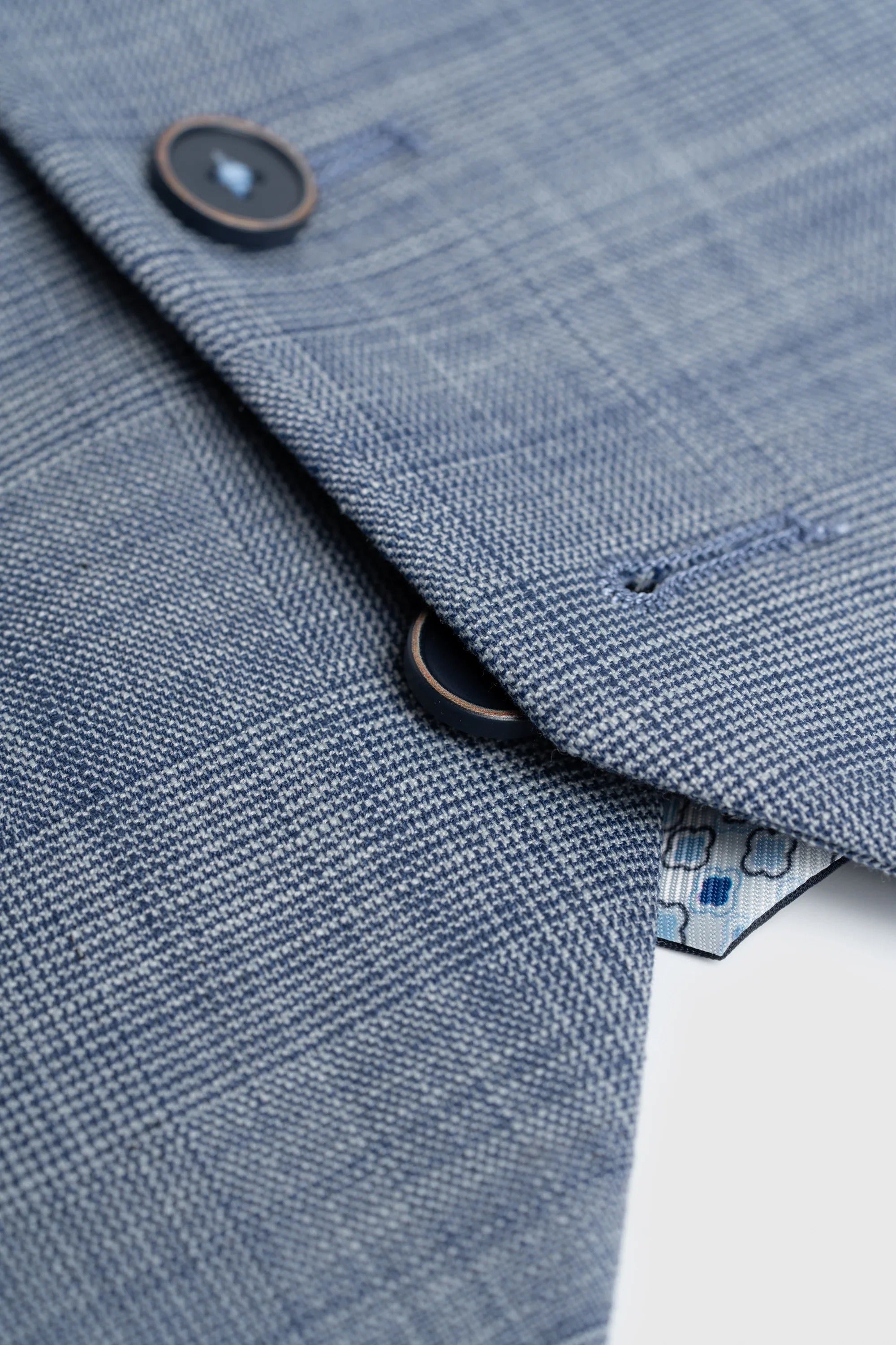 Camden - Terno Masculino Azul Xadrez de 3 Peças