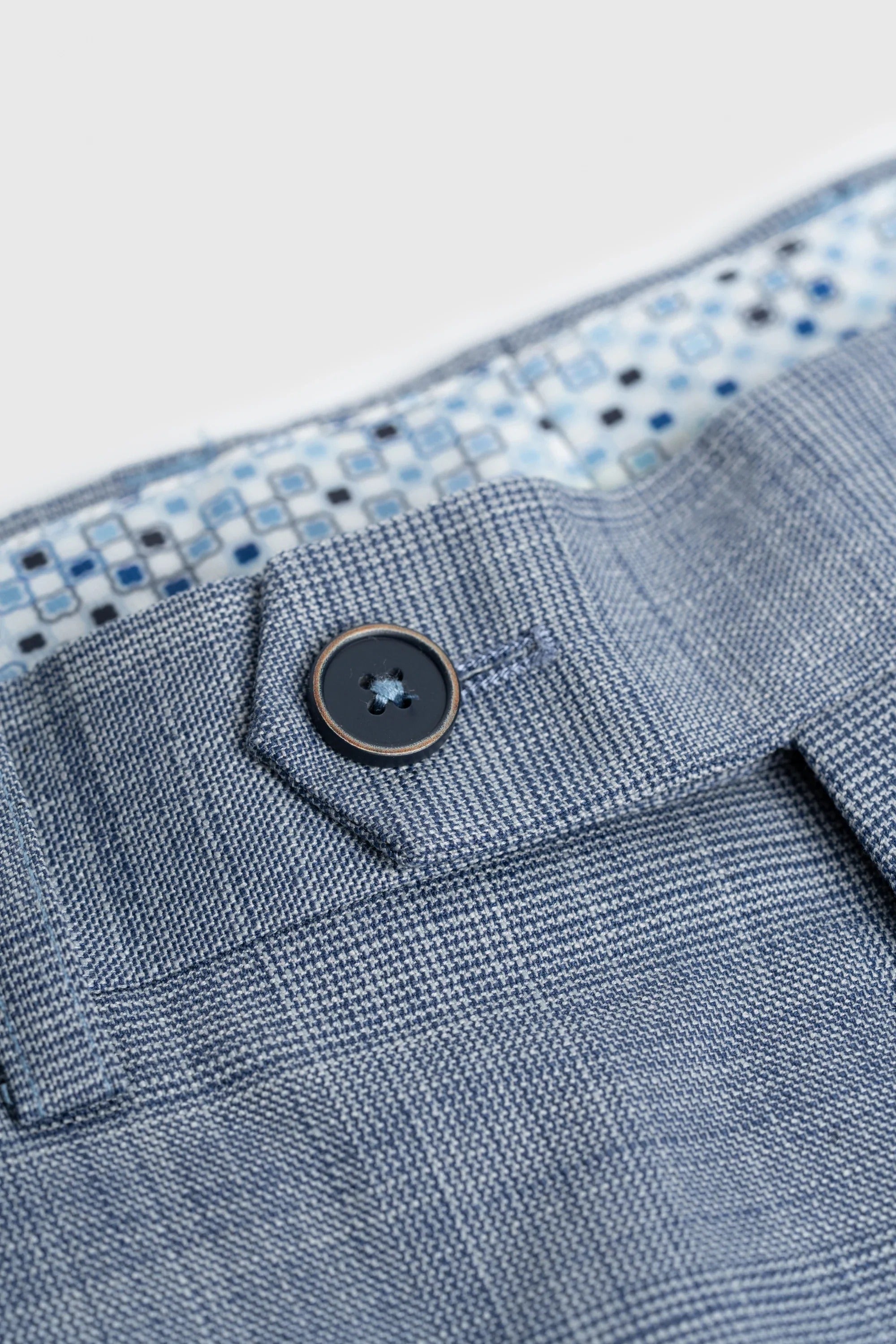 Camden - Terno Masculino Azul Xadrez de 3 Peças