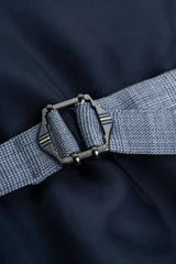 Camden - Terno Masculino Azul Xadrez de 3 Peças