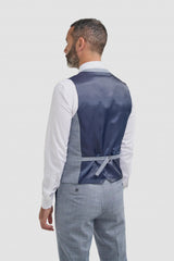 Camden - Terno Masculino Azul Xadrez de 3 Peças