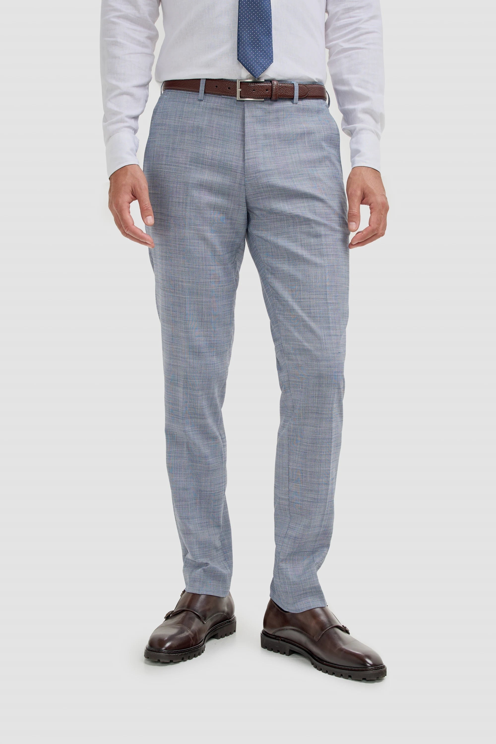 Camden - Terno Masculino Azul Xadrez de 3 Peças