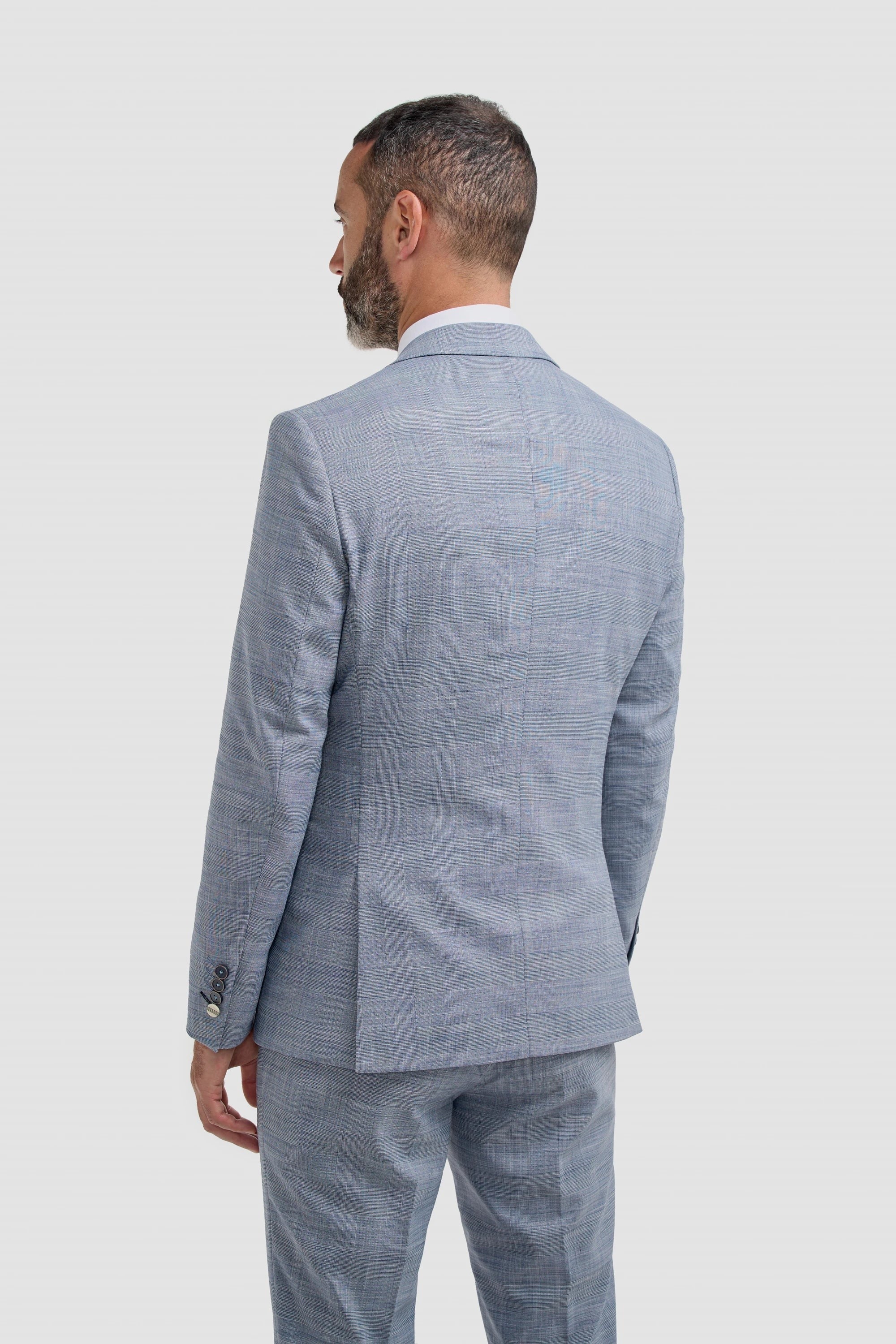 Camden - Terno Masculino Azul Xadrez de 3 Peças