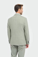Camden - Blazer masculino verde sálvia de corte ajustado