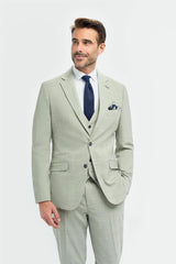 Camden - Blazer masculino verde sálvia de corte ajustado