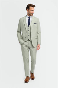 Camden - Blazer masculino verde sálvia de corte ajustado