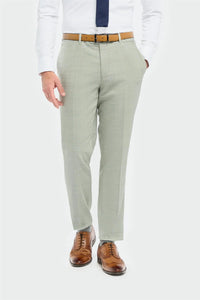 Camden - Terno masculino de 3 peças verde-sálvia com corte sob medida.
