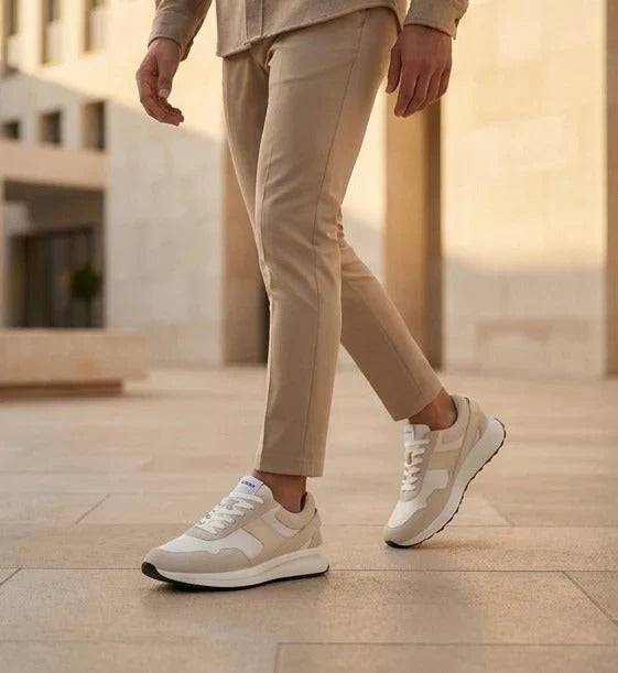 Canberra - Tênis masculino branco leve de camurça
