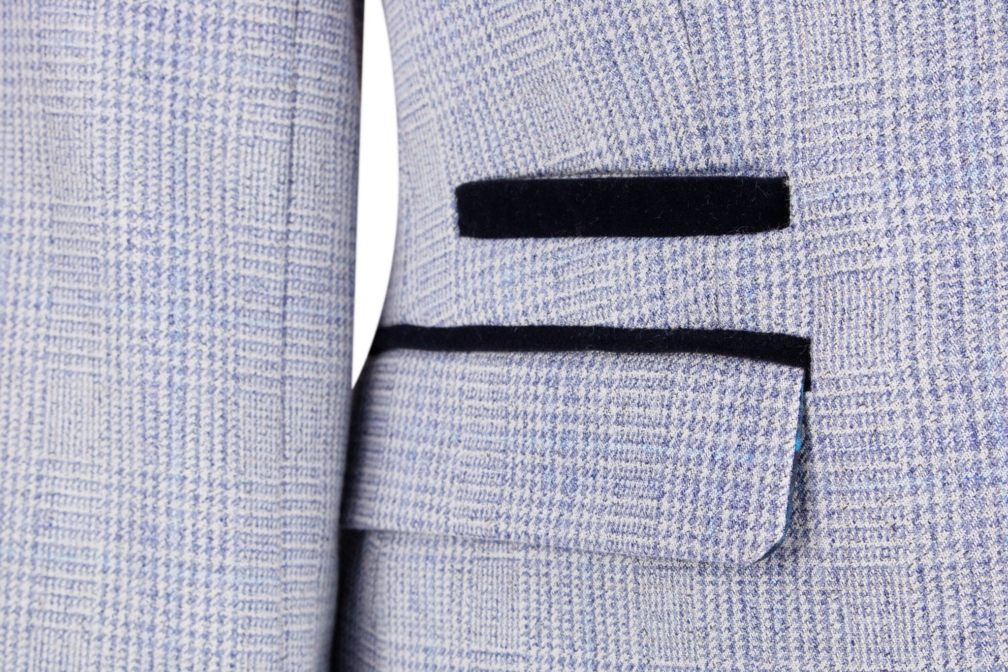 Blazer feminino em tweed azul claro