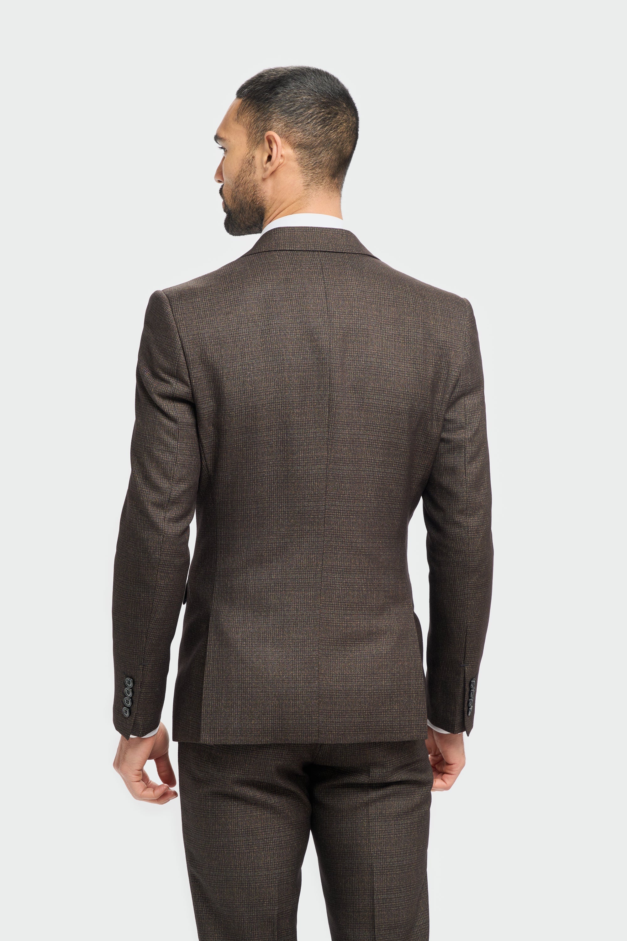 Caridi - Blazer masculino em tweed marrom