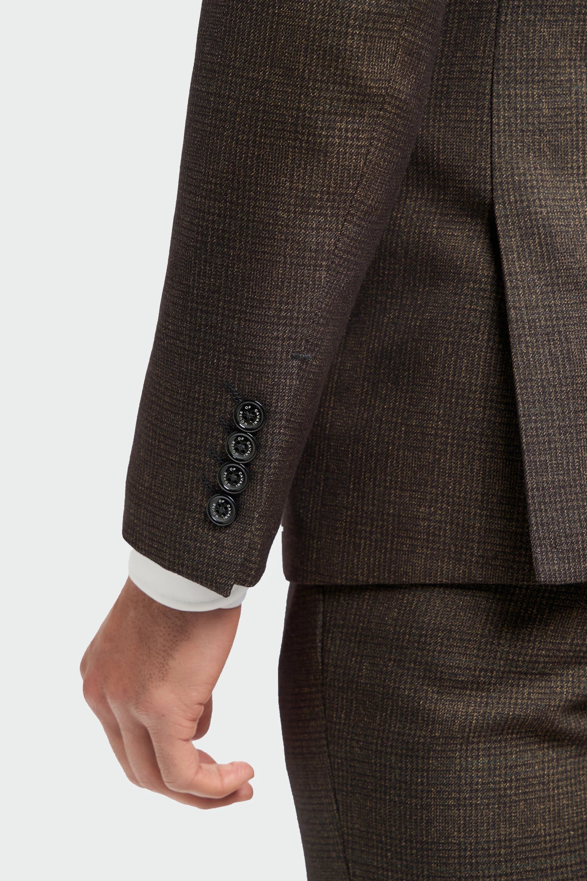 Caridi - Blazer masculino em tweed marrom