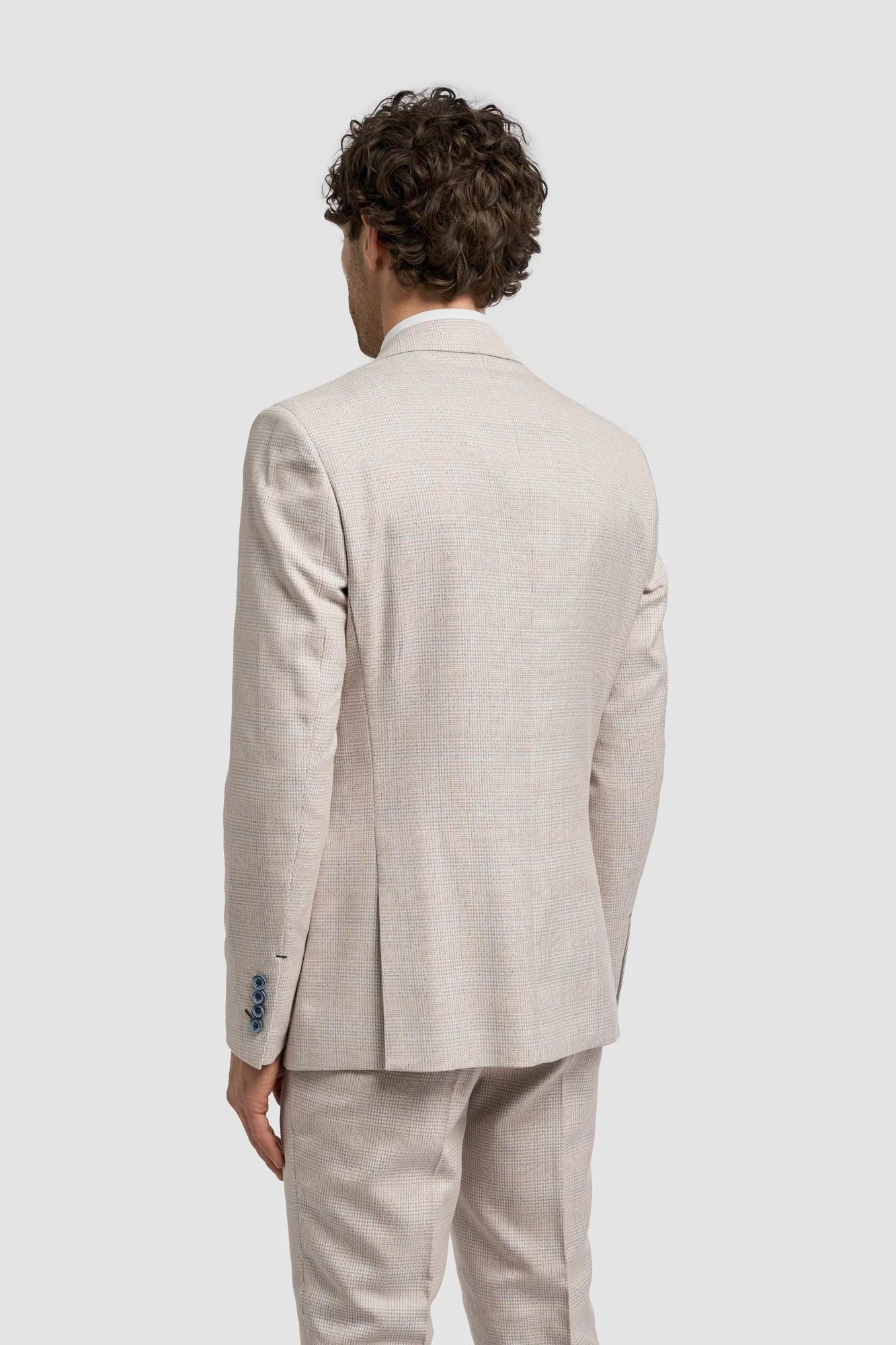 Caridi - Blazer de casamento masculino em tweed bege