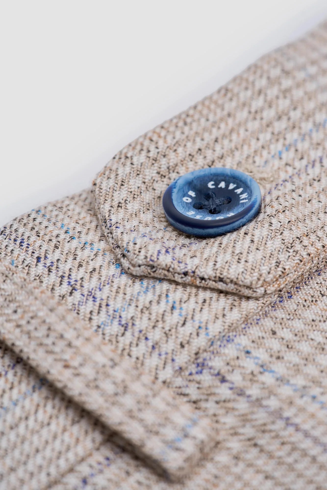 Caridi - Calças de casamento masculinas em tweed bege