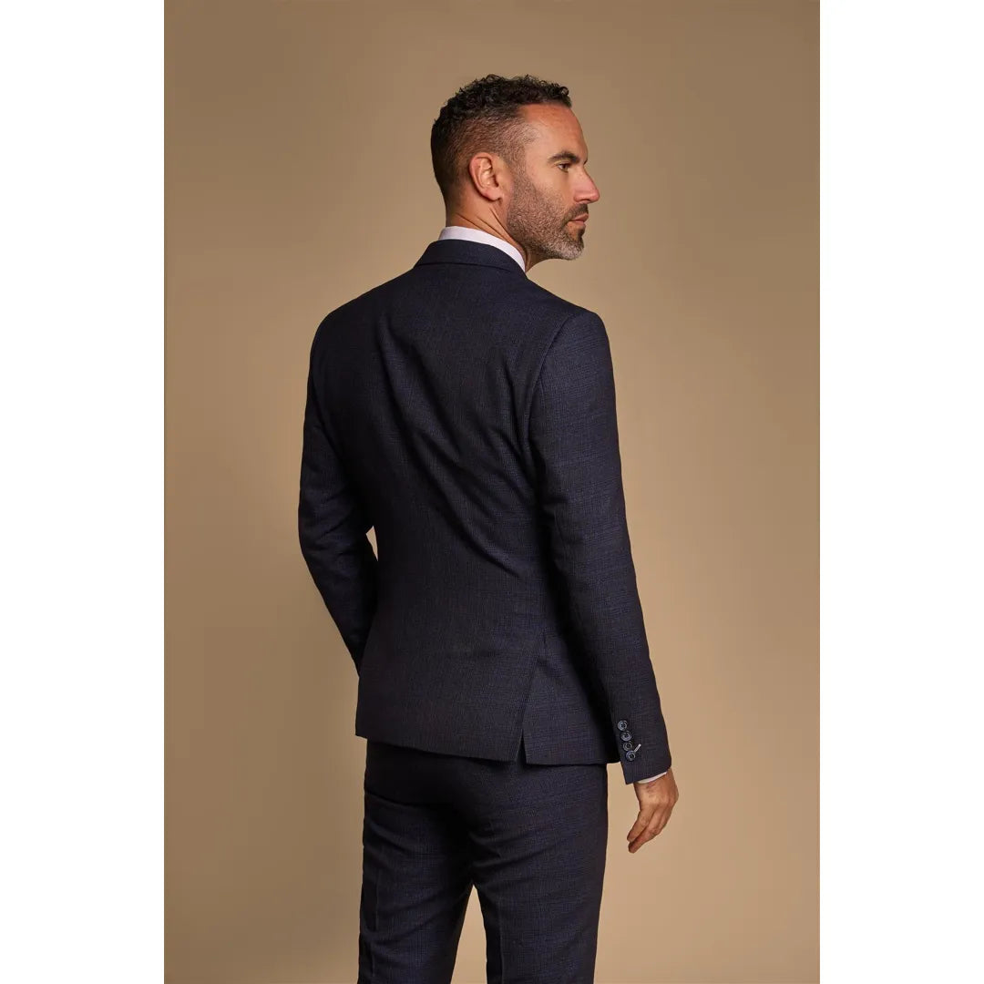 Caridi - Blazer masculino azul marinho com abotoamento duplo