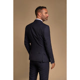 Caridi - Blazer masculino azul marinho com abotoamento duplo