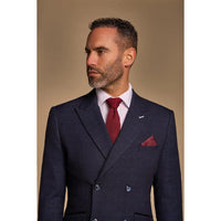 Caridi - Blazer masculino azul marinho com abotoamento duplo