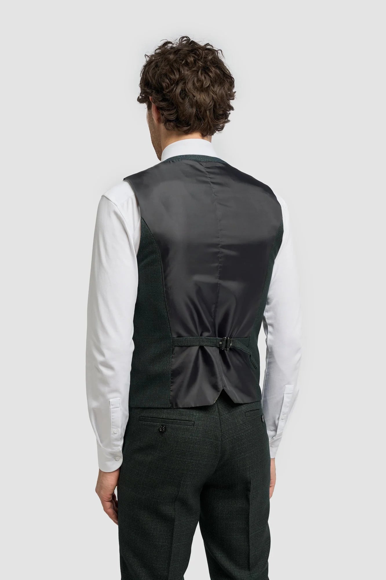 Caridi - Colete masculino em tweed verde-oliva