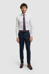 Caridi - Calças masculinas de tweed azul marinho