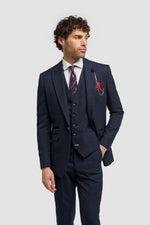 Caridi - Blazer masculino em tweed azul marinho