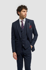 Caridi - Blazer masculino em tweed azul marinho