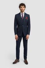 Caridi - Blazer masculino em tweed azul marinho