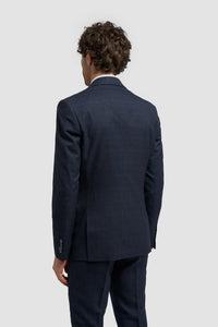 Caridi - Blazer masculino em tweed azul marinho