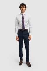 Caridi - Calças masculinas de tweed azul marinho