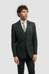 Caridi - Blazer masculino em tweed verde-oliva