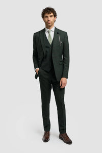 Caridi - Blazer masculino em tweed verde-oliva