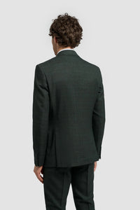 Caridi - Blazer masculino em tweed verde-oliva