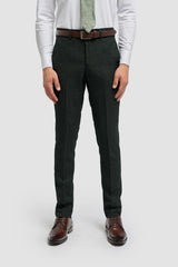 Caridi - Calças de tweed verde-oliva para homem