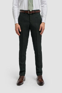 Caridi - Calças de tweed verde-oliva para homem