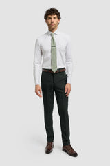 Caridi - Calças de tweed verde-oliva para homem