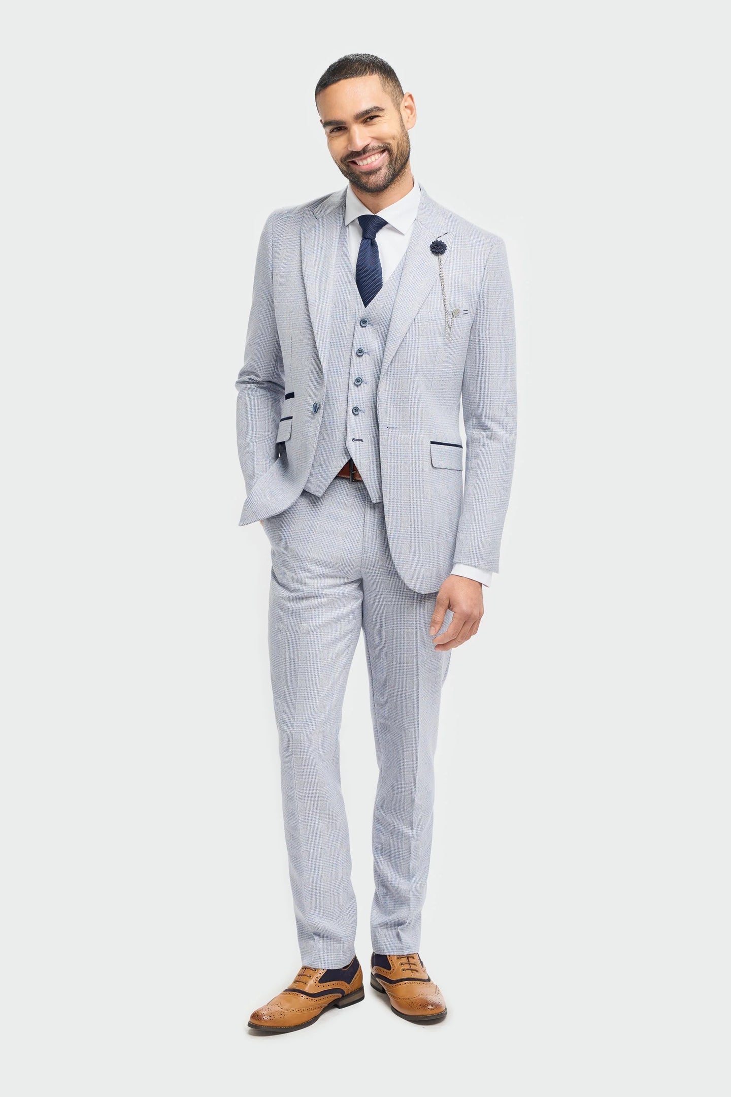 Caridi - Blazer masculino azul claro para casamento