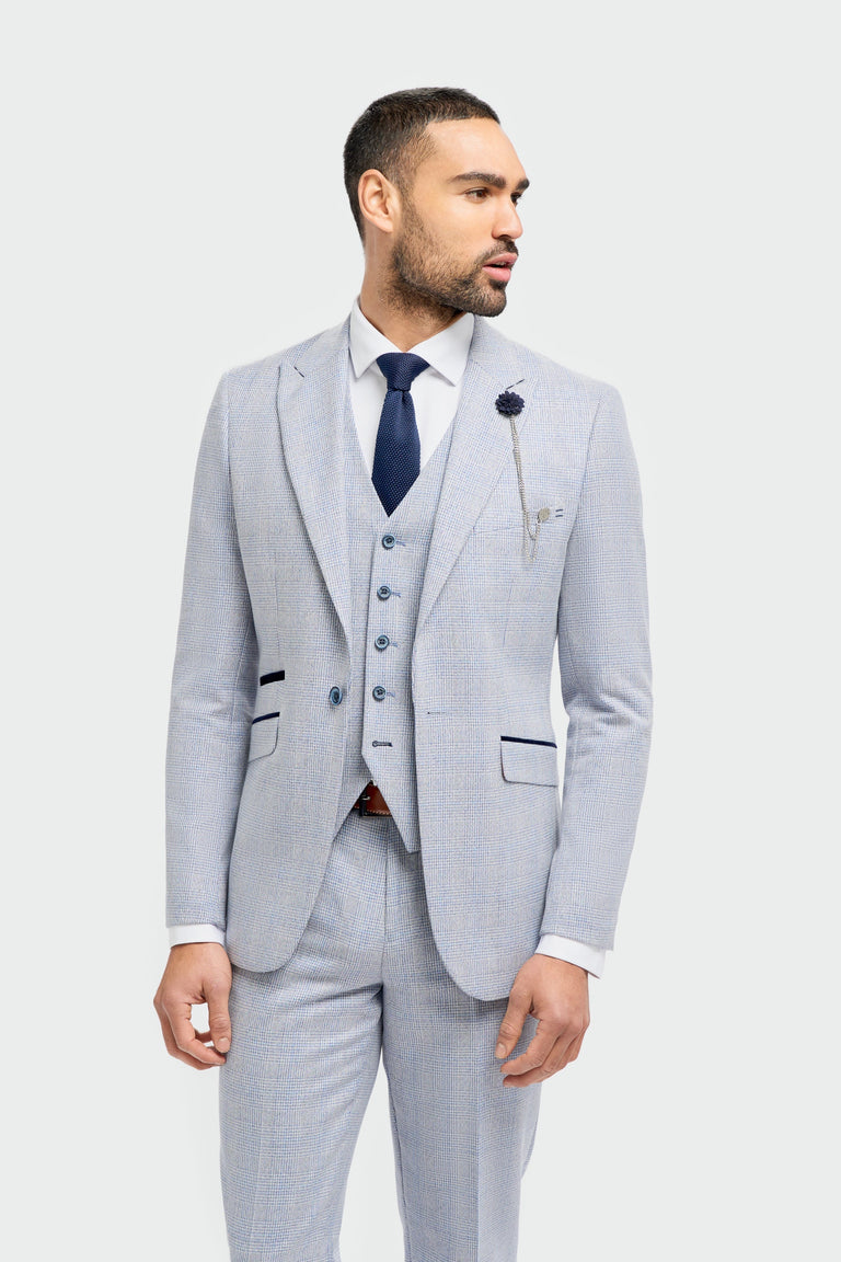 Caridi - Blazer masculino azul claro para casamento