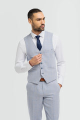 Caridi - Colete azul claro masculino para casamento