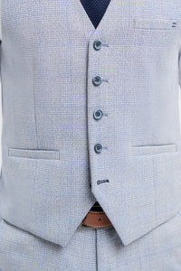 Caridi - Colete azul claro masculino para casamento