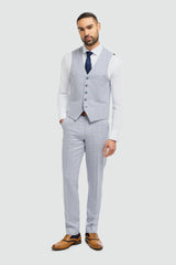 Caridi - Colete azul claro masculino para casamento