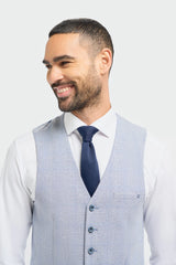 Caridi - Colete azul claro masculino para casamento