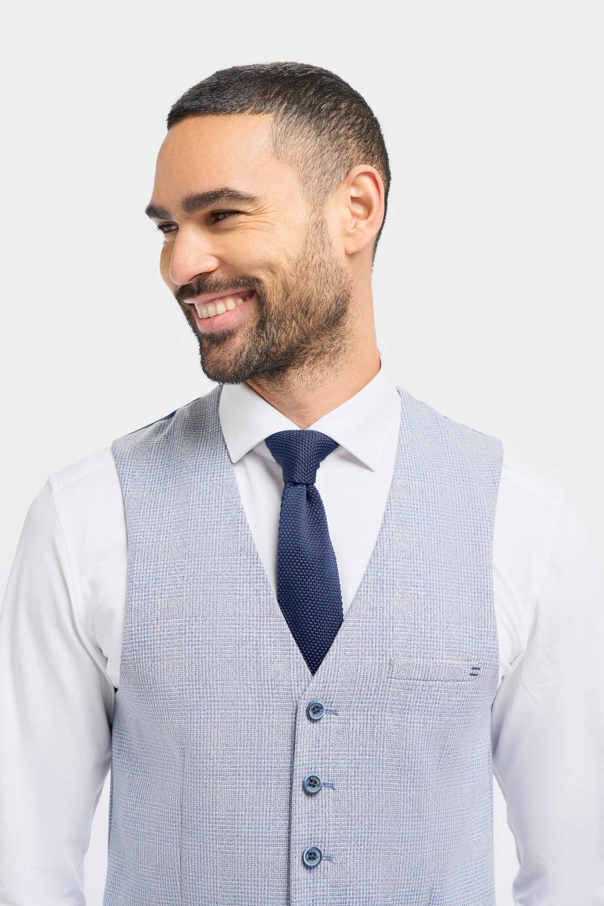 Caridi - Colete azul claro masculino para casamento