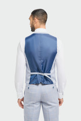 Caridi - Colete azul claro masculino para casamento