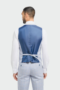 Caridi - Colete azul claro masculino para casamento