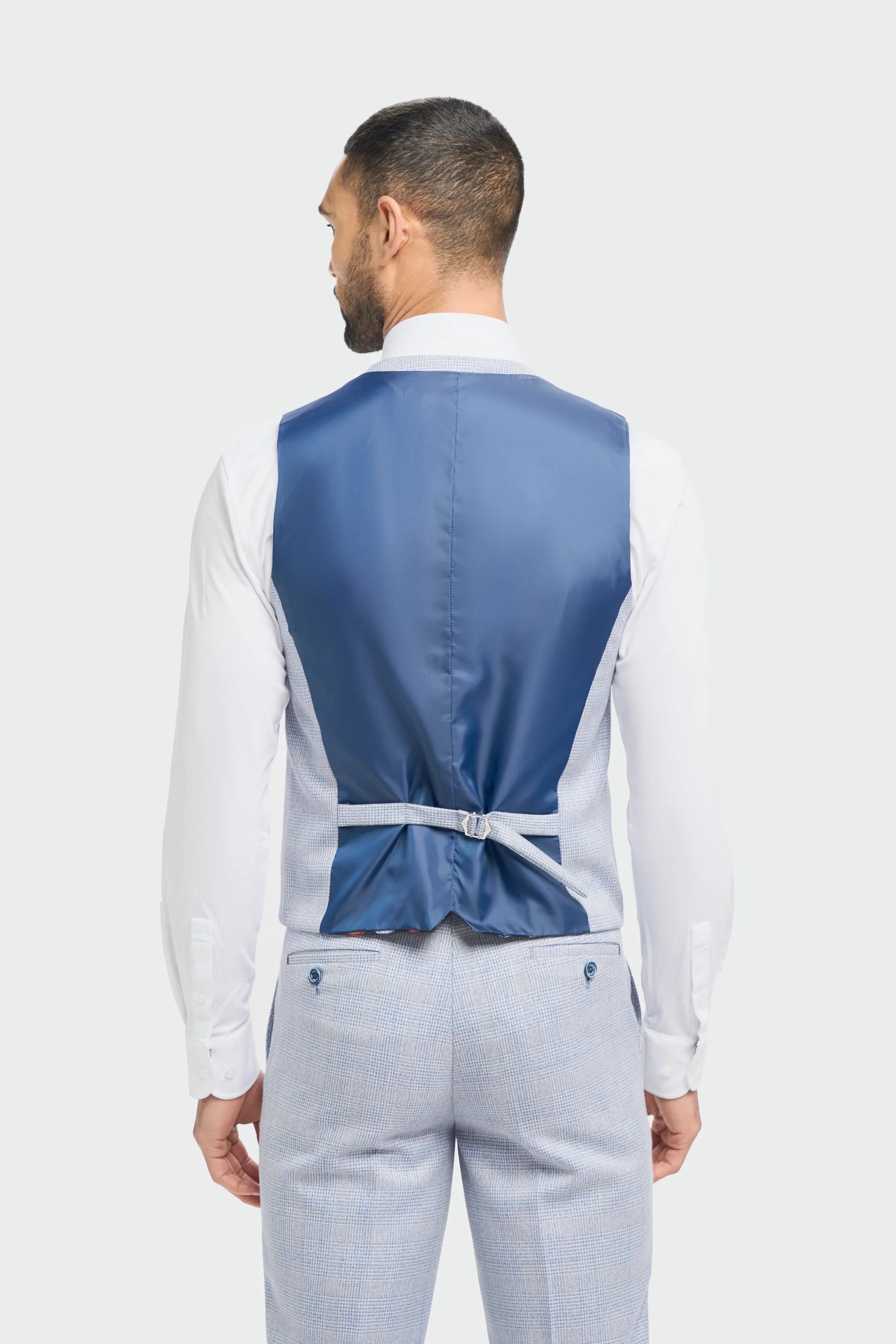 Caridi - Colete azul claro masculino para casamento