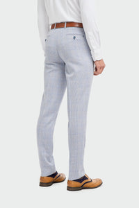 Caridi - Calças de casamento azul-claro para homem
