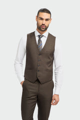 Caridi - Colete masculino em tweed marrom